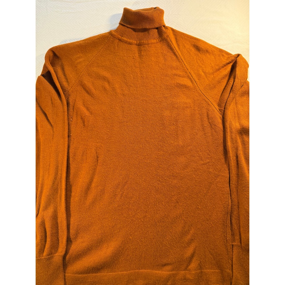 Vintage Royal Jeff Lord Jeff Mens Orange Turtleneck Sweater Orlon Acrylic Medium